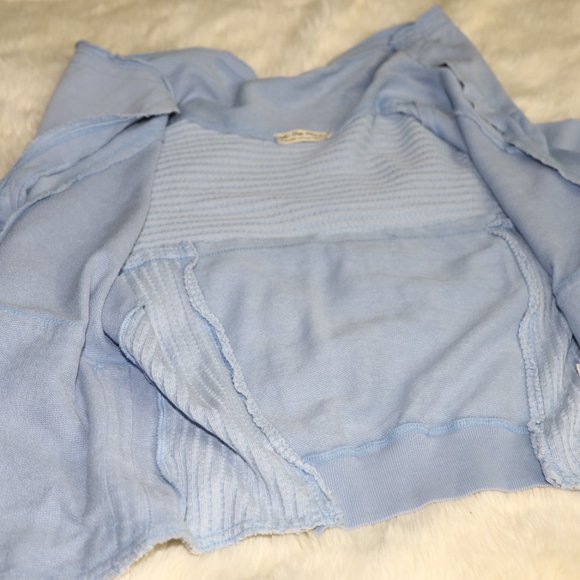 Retail $128 💗Free People Hazel Zip-front Cardigan Size XL Corsican Sea Blue - Picture 5 of 7